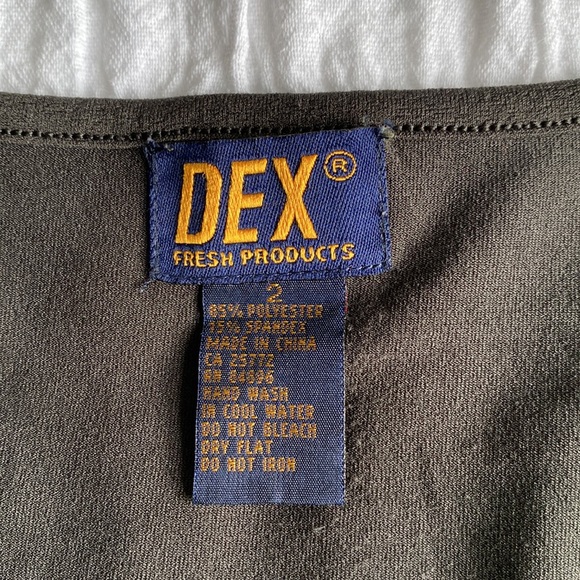 Dex Fresh Products long sleeved dark green peasant top with shirred bodice. Sz 2 - Picture 7 of 12